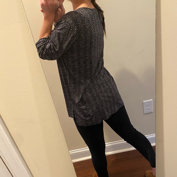 Ellen Tracy Roll Cuff Sleeve 1/4 Zip Blouse Size S - Picture 3 of 7